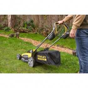 Masina De Tuns Iarba Stanley Fatmax SFMCMWS251B, 5 niveluri de taiere pe inaltime, Sac colector, Naked
