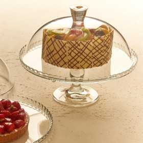 Platou servire cu picior si capac Pasabahce Patisserie 32 cm