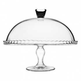 Platou servire cu picior si capac Pasabahce Patisserie 32 cm