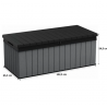 Cufar pentru depozitare de exterior, pentru accesorii gradina si terasa, cu capac, material polipropilena, culoare gri, Keter Darwin, rezistenta UV, 380 L