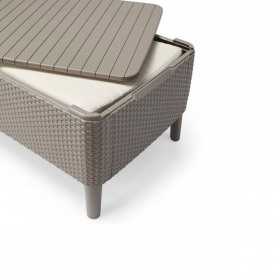 Masuta de gradina, polipropilena, Keter, cappuccino, servirea bauturilor, colectia Salemo, 76x56x42, compatibila mobilier gradina