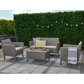 Masuta de gradina, polipropilena, Keter, cappuccino, servirea bauturilor, colectia Salemo, 76x56x42, compatibila mobilier gradina
