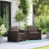 Set mobilier pentru terasa, material polipropilena, Keter, colectia California, pentru exterior sau balcon, 2 fotolii, culoare brown, aspect ratan natural