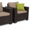 Set mobilier pentru terasa, material polipropilena, Keter, colectia California, pentru exterior sau balcon, 2 fotolii, culoare brown, aspect ratan natural