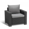 Set mobilier pentru terasa, polipropilena, Keter California, 2 fotolii, grafit, cu perne, rezistent UV si intemperii, 83x68x72 cm