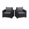 Set mobilier pentru terasa, polipropilena, Keter California, 2 fotolii, grafit, cu perne, rezistent UV si intemperii, 83x68x72 cm
