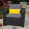 Set mobilier pentru terasa, polipropilena, Keter California, 2 fotolii, grafit, cu perne, rezistent UV si intemperii, 83x68x72 cm