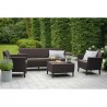 Set mobilier pentru gradina maro, material polipropilena, Keter, colectie Salemo, pentru terasa, cu masa, 1 canapea, 2 fotolii, culoare maro, rezistent la UV si intemperii 