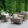Masuta de gradina, polipropilena, Keter, cappuccino, servirea bauturilor, colectia Salemo, 76x56x42, compatibila mobilier gradina 