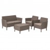 Set mobilier pentru terasa sau exterior, polipropilena, Keter Salemo, masa, canapea 2 locuri, 2 fotolii, culoare cappuccino, dimensiuni fotoliu 74x67x76 cm, masa 76x56x42 cm
