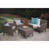 Set mobilier pentru terasa sau exterior, polipropilena, Keter Salemo, masa, canapea 2 locuri, 2 fotolii, culoare cappuccino, dimensiuni fotoliu 74x67x76 cm, masa 76x56x42 cm