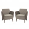 Set mobilier pentru terasa sau exterior, polipropilena, Keter Salemo, masa, canapea 2 locuri, 2 fotolii, culoare cappuccino, dimensiuni fotoliu 74x67x76 cm, masa 76x56x42 cm