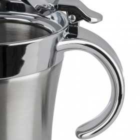 Sosiera izolata cu maner si capac din inox APS 19 x 12.5 x 13 cm 400 ml
