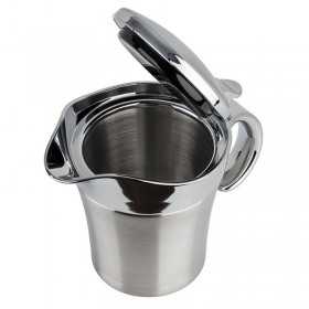 Sosiera izolata cu maner si capac din inox APS 19 x 12.5 x 13 cm 400 ml