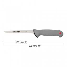 Cutit din inox pentru dezosat cu maner gri Arcos Colour Prof 150 mm