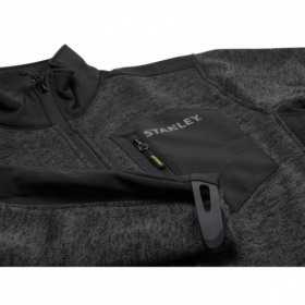 Fleece Tricotat Stanley Arizona STW40005-013-L, cu fermoar, buzunar la piept cu fermoar si insertii soft shell, Marime L