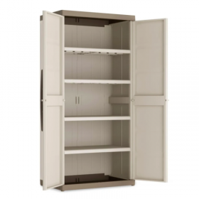 Dulap pentru atelier, garaj, din polipropilena, depozitare unelte, beige, 4 rafturi, Keter Excellence 89x54x182 cm, inchidere lacat