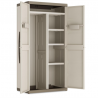 Dulap depozitare garaj, material plastic, Keter, beige, 4 rafturi, 89x54x182 cm, inchidere cu lacat posibila
