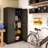Dulap pentru garaj pentru scule, negru, 4 rafturi, Keter Detroit XL 89x54x182 cm, inchidere cu lacat, pentru garaj, boxa sau atelier