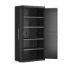 Dulap pentru garaj pentru scule, negru, 4 rafturi, Keter Detroit XL 89x54x182 cm, inchidere cu lacat, pentru garaj, boxa sau atelier