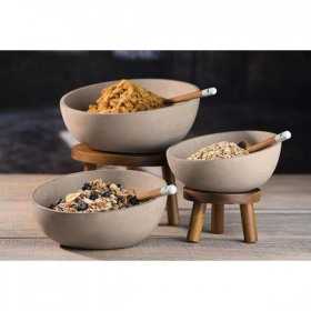 Bol rotund beton gri APS Element 26 cm 1.7 L