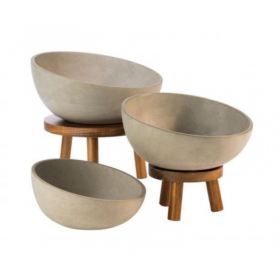 Bol rotund beton gri APS Element 26 cm 1.7 L