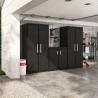 Dulap garaj polipropilena negru, pentru baie, boxa, subsol, 4 rafturi, Keter Detroit, 89x54x182 cm, inchidere cu lacat (lacat neinclus) 
