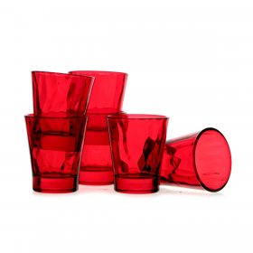 Set 6 pahare Bormioli Diamond Rosu 80 ml