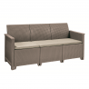 Set mobilier de exterior, imitatie ratan, cappuccino, Keter Elodie, pentru terasa, cu masuta depozitare, 1 canapea, 2 fotolii, 5 locuri, material polipropilena rezistent UV 