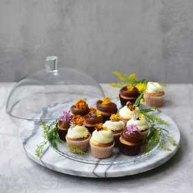Platou servire rotund sticla cu capac Pasabahce Patisserie 32cm