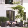 Set mobilier de gradina, polipropilena, Keter Claire, pentru terasa, masa cu spatiu depozitare, 2 fotolii, canapea 3 locuri, culoare grafit, rezistent UV 
