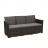 Set mobilier de gradina, polipropilena, Keter Claire, pentru terasa, masa cu spatiu depozitare, 2 fotolii, canapea 3 locuri, culoare grafit, rezistent UV 