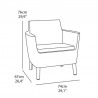 Set mobilier gradina, polipropilena cappuccino, Keter Salemo, 2 fotolii, ratan, rezistent UV si intemperii, pentru foisor si terasa, usor de asamblat, 74x67x76 cm