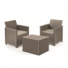 Set mobilier gradina, polipropilena cappuccino, Keter Elodie, pentru exterior, masuta depozitare, 2 fotolii, 2 locuri, imitatie ratan, rezistent UV