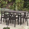 Scaun de gradina, polipropilena, Keter, negru, cu cotiere si spatar, stivuibil, rezistent UV, 60 x 53 x 81 cm, Metalix 