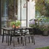 Scaun de gradina, polipropilena, Keter, negru, cu cotiere si spatar, stivuibil, rezistent UV, 60 x 53 x 81 cm, Metalix 