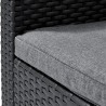 Set mobilier exterior, polipropilena, Keter Elodie, pentru gradina, terasa sau balcon, cu masuta depozitare, 2 fotolii, culoare grafit, rezistent UV 
