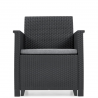 Set mobilier exterior, polipropilena, Keter Elodie, pentru gradina, terasa sau balcon, cu masuta depozitare, 2 fotolii, culoare grafit, rezistent UV 