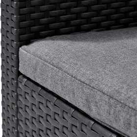 Set mobilier terasa, material polipropilena, Keter Elodie, pentru gradina, masuta cu spatiu depozitare, 1 canapea, 2 fotolii, 4 locuri, culoare grafit