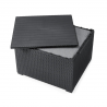 Set mobilier terasa, material polipropilena, Keter Elodie, pentru gradina, masuta cu spatiu depozitare, 1 canapea, 2 fotolii, 4 locuri, culoare grafit