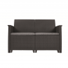 Set mobilier terasa, material polipropilena, Keter Elodie, pentru gradina, masuta cu spatiu depozitare, 1 canapea, 2 fotolii, 4 locuri, culoare grafit