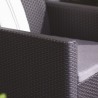 Set mobilier gradina, material polipropilena, Keter Claire, pentru balcon si terasa, cu masuta depozitare, 2 fotolii, culoare grafit, rezistent UV si intemperii, usor de asamblat 