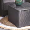 Set mobilier gradina, material polipropilena, Keter Claire, pentru balcon si terasa, cu masuta depozitare, 2 fotolii, culoare grafit, rezistent UV si intemperii, usor de asamblat 