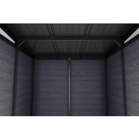 Casuta de gradina, Keter, Gri, 9x7, colectie Cortina, cu usa dubla, cu podea, cu ventilatie