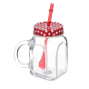 Cana limonada cu pai rosu Pasabahce Homemade 450 ml 
