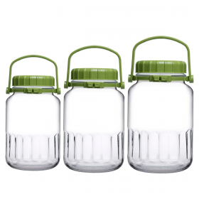 Borcan sticla cu capac verde Pasabahce Harvest 8 L