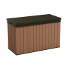 Cufar depozitare exterior, de gradina, pentru perne si unelte, cu capac, material polipropilena, maro, Keter Darwin, rezistenta UV, 662 L