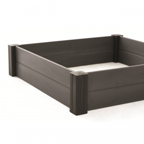 Jardiniera gradina, polipropilena, Keter Vista Modular Single, pentru cultivarea florilor, ierburi aromatice si legume, patrata, gri, rezistenta UV si umiditate
