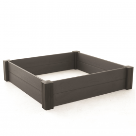 Jardiniera gradina, polipropilena, Keter Vista Modular Single, pentru cultivarea florilor, ierburi aromatice si legume, patrata, gri, rezistenta UV si umiditate