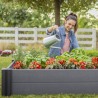 Jardiniera gradina, polipropilena, Keter Vista Modular Single, pentru cultivarea florilor, ierburi aromatice si legume, patrata, gri, rezistenta UV si umiditate